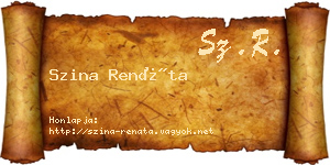 Szina Renáta névjegykártya